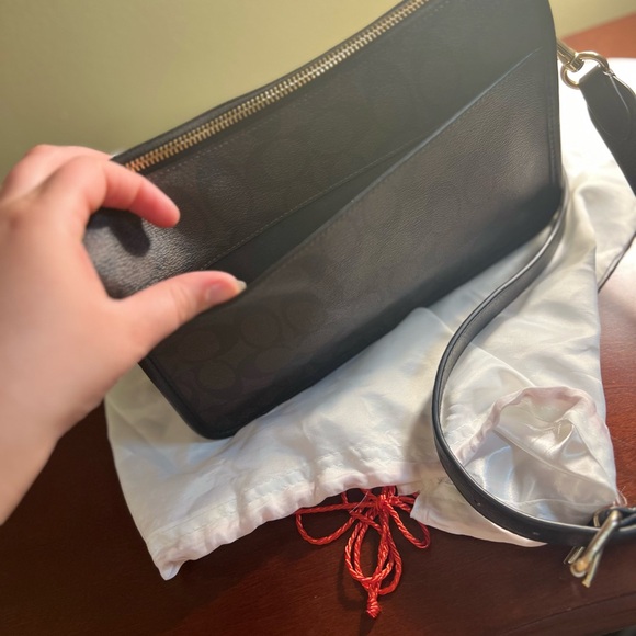 COACH Pennie Signature Canvas Women's Crossbody Bag with Coin Case - Brown/Black - Picture 10 of 15